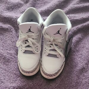 Hide And Seek Jordan 3 White and Gray Sneakers with Elephant Pattern